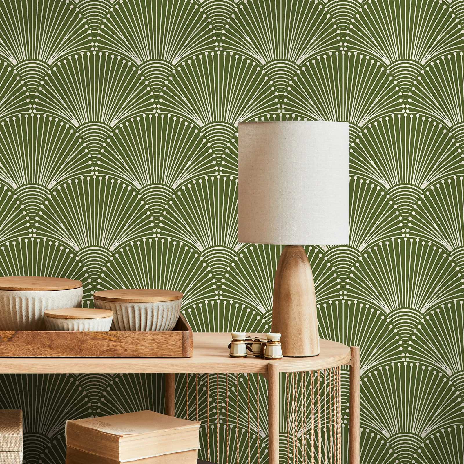 Herbal Wallpaper - Green Modern Palms Wallpaper Peel and