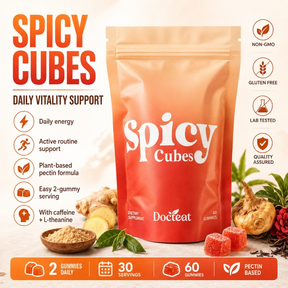 Docteat Spicy Cubes Gummies 60 - Green Herbal Wellness recension och pris