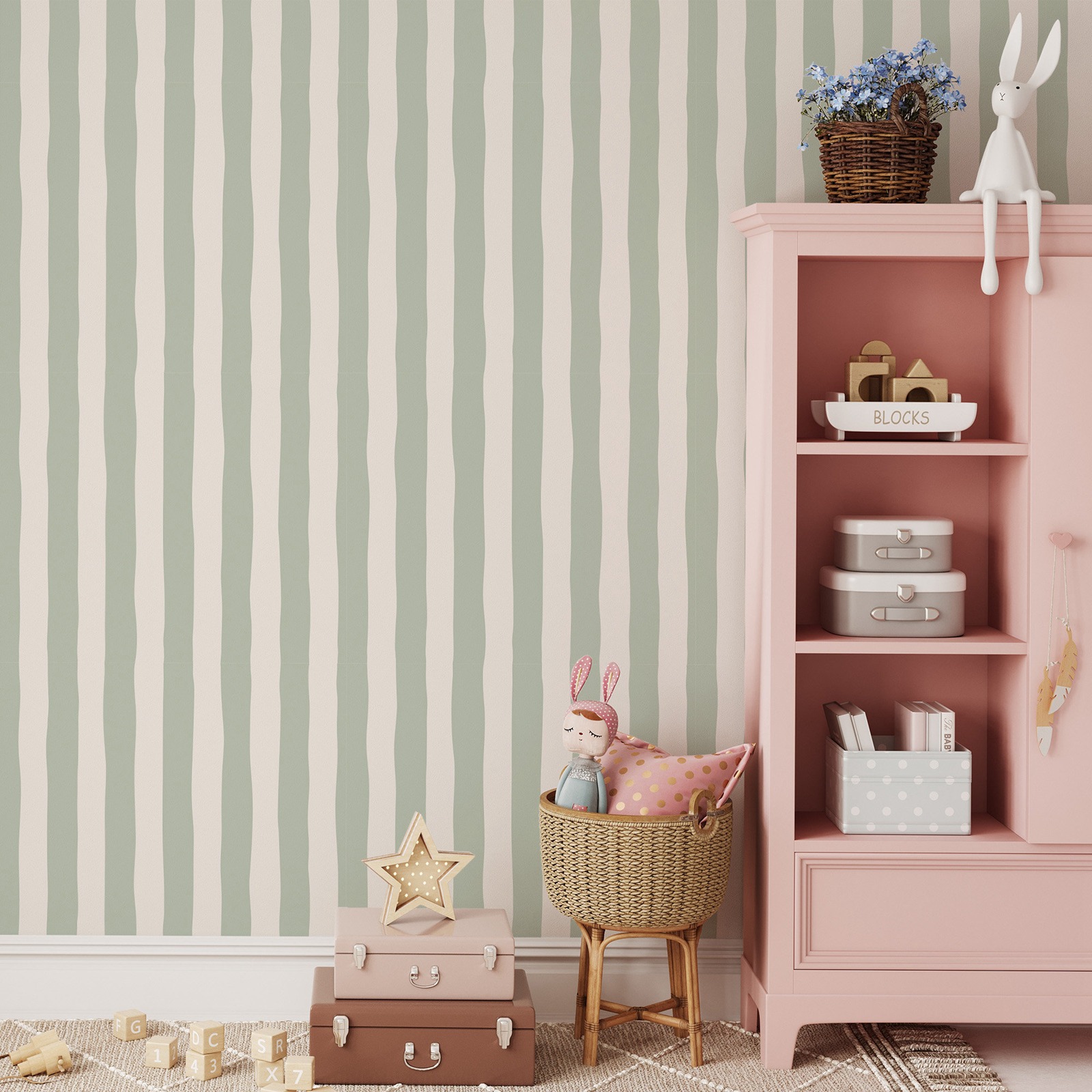Removable Wallpaper Sage Green - Herbal Wallpaper recension och pris