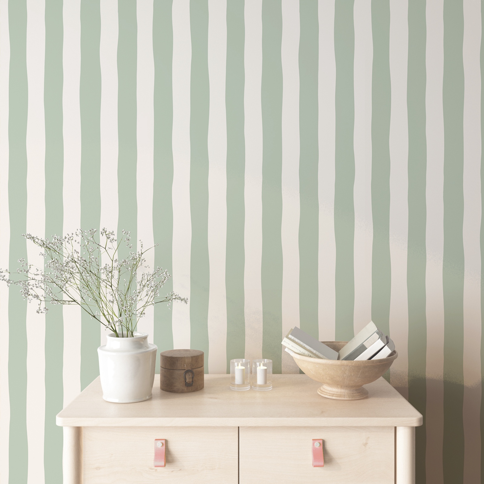 Removable Wallpaper Sage Green - Herbal Wallpaper recension och pris