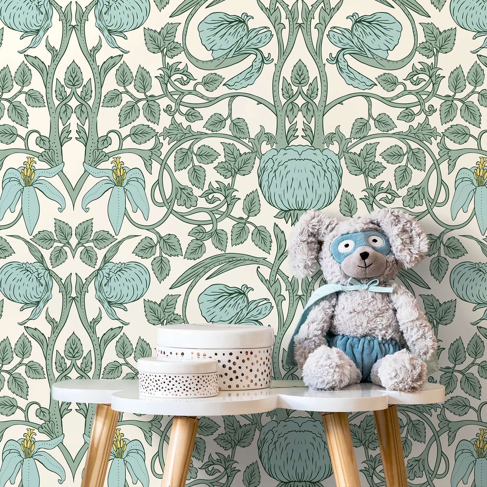 Pastel Art Nouveau Wallpaper,P - Herbal Wallpaper recension och pris