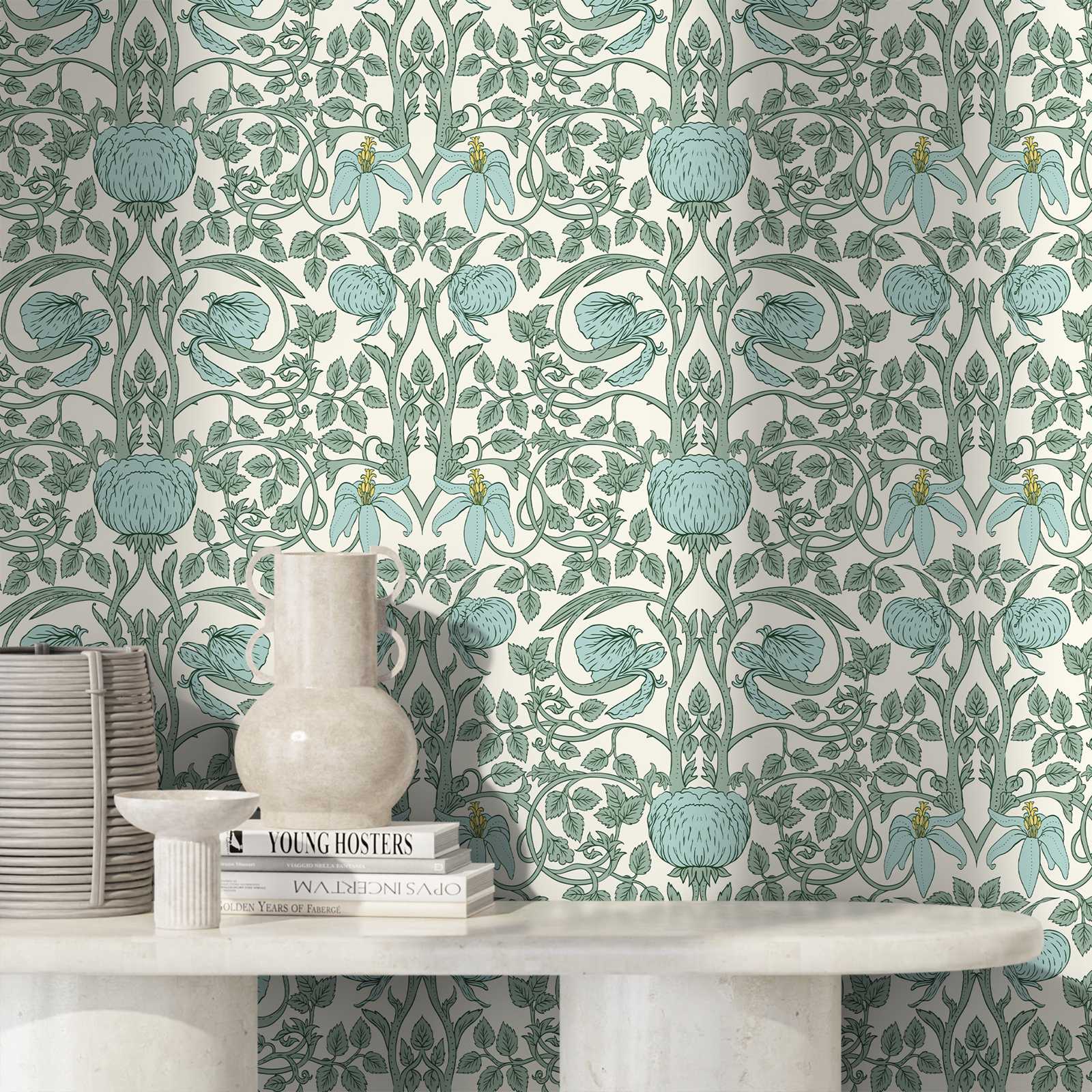 Pastel Art Nouveau Wallpaper,P - Herbal Wallpaper recension och pris