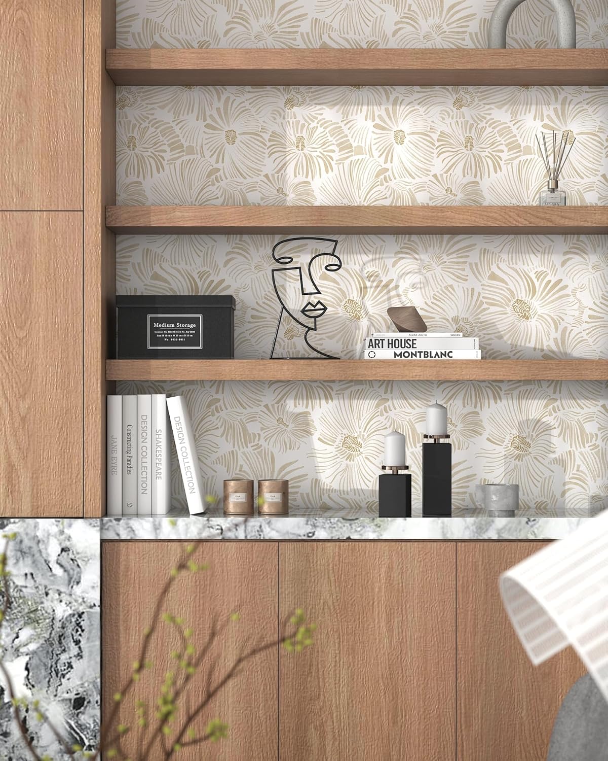 Modern Peel and Stick Wallpape - Herbal Wallpaper recension och pris