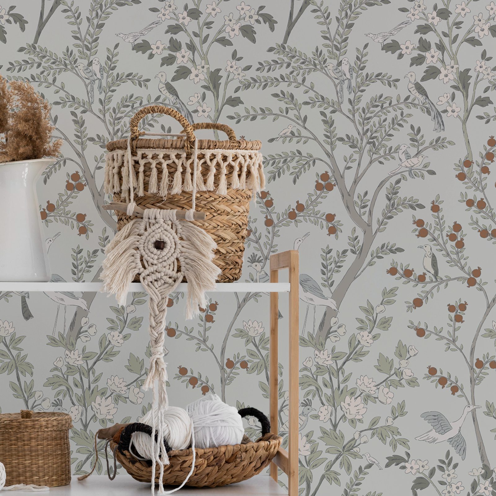 Vintage Floral Wall Sticker Wa - Herbal Wallpaper recension och pris