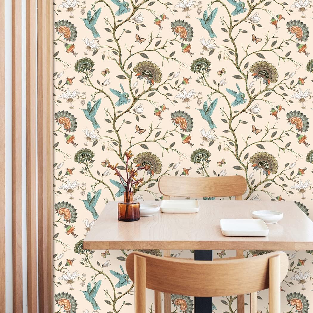 Bird Wallpaper Removable Self  - Herbal Wallpaper recension och pris