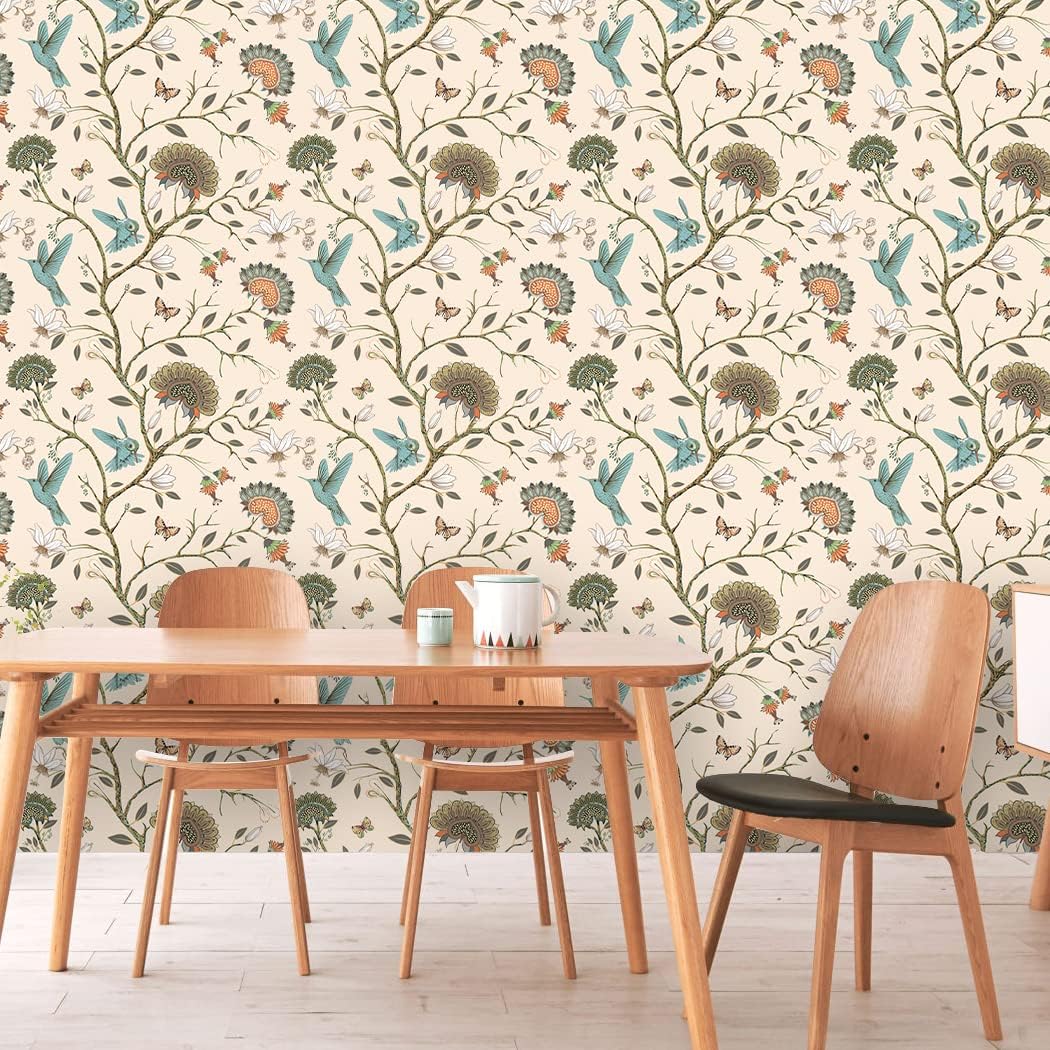 Bird Wallpaper Removable Self  - Herbal Wallpaper recension och pris