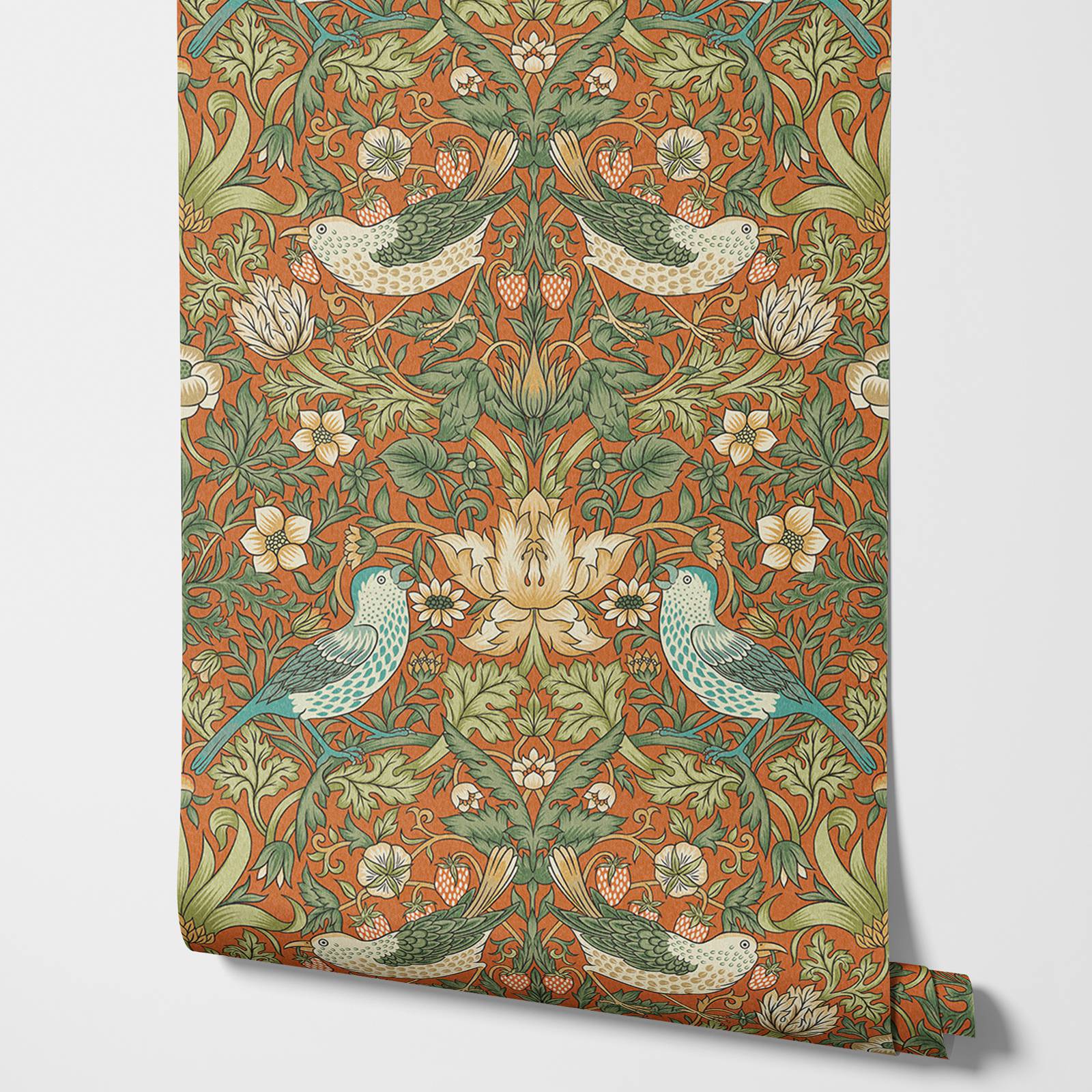 Strawberry Thief Flower Wallpa - Herbal Wallpaper recension och pris