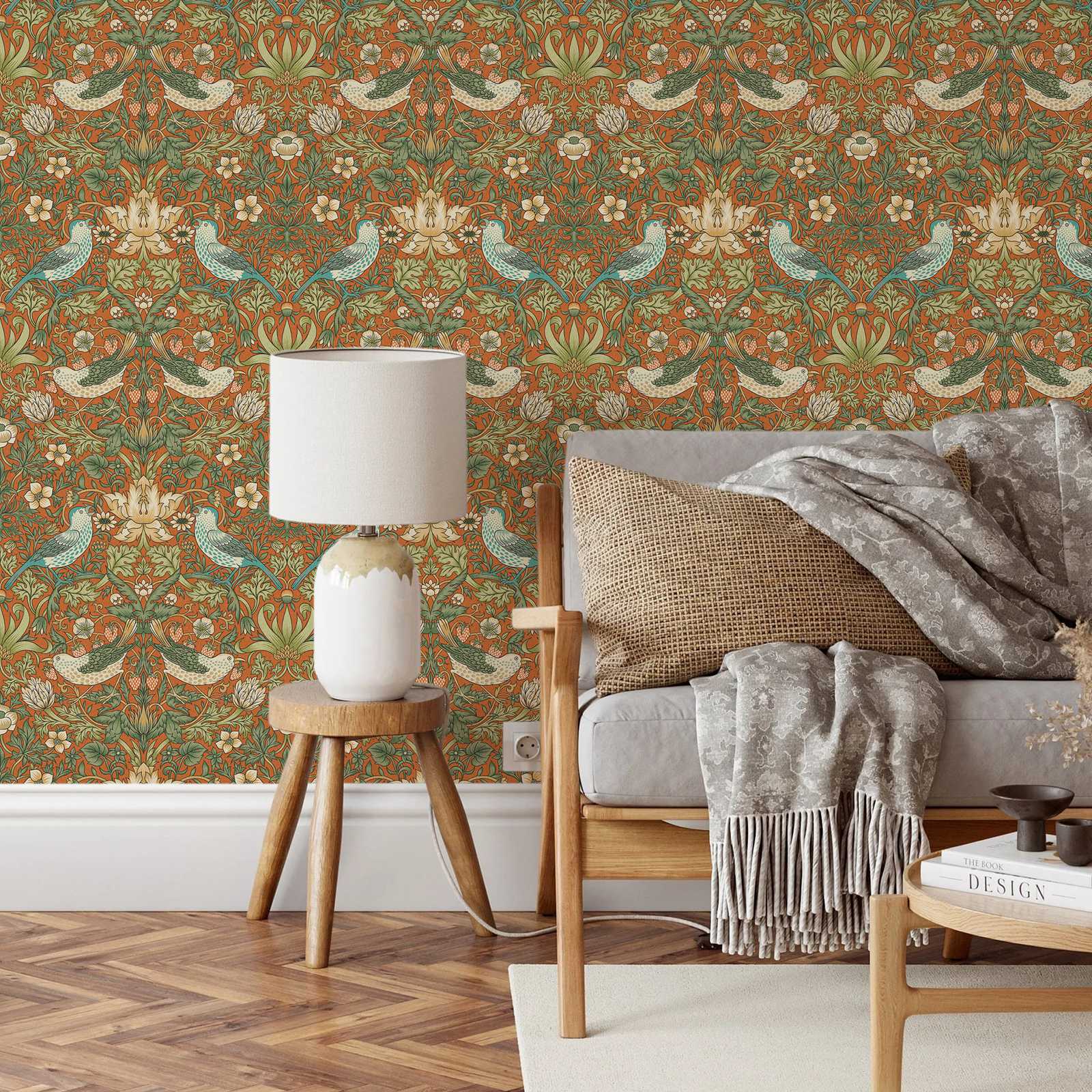 Strawberry Thief Flower Wallpa - Herbal Wallpaper recension och pris