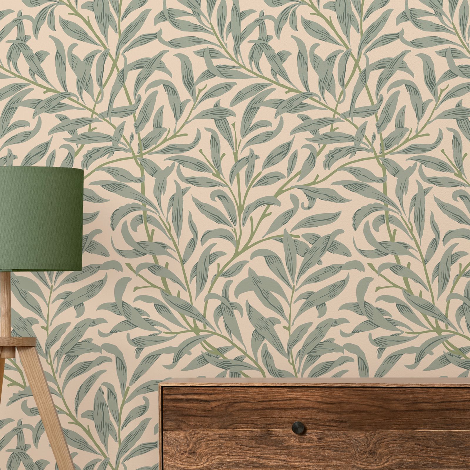 Green Leaf Wallpaper,Beige Col - Herbal Wallpaper recension och pris